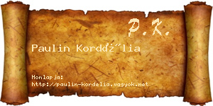 Paulin Kordélia névjegykártya
